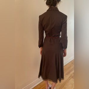 Chocolate brown tailored cotton dress